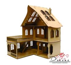 Casa de bonecas para mini bonecas compatível com lol e polly modelo cindy mdf natural - darama