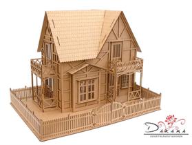 Casa de bonecas para mini bonecas compatível com lol e polly modelo clayre natural - darama