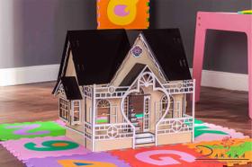 Casa de bonecas para mini bonecas compatível com lol e polly modelo megan crem - darama