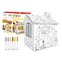 Casa de Brincar Infantil para Montar e Colorir Diy Papelão Casa de Brincar Infantil para Montar e Colorir Diy Papelão