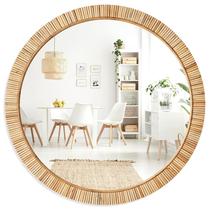 Casa de fazenda rústica de rattan Mirror Barnyard Designs 65 cm redonda