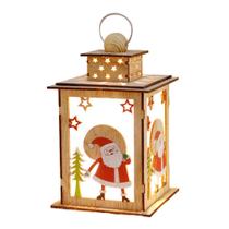 Casa de madeira luminosa de Natal Santa Chalet Night Light