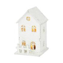 Casa De Madeira Luminosa Em Forma De Floco De Neve Com Luz LED, Ornamento De Natal, Decorações De