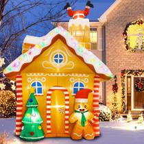 Casa de Pan de Jengibre Inflable Navideña OurWarm con LED de 3 m para Exterior Casa de Pan de Jengibre Inflable Navideña OurWarm con LED de 3 m para Exterior