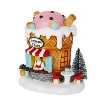 Casa De Pão De Gengibre Iluminada Para Decoração De Natal, Chalé De Sorvete Colecionável, Figuras De Casa De Pão De Gengibre Iluminada Para Decoração De Natal, Chalé De Sorvete Colecionável, Figuras De