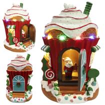 Casa do Papai Noel Natal Cupcake Natalino Musica Led Som Decoraçao Fim de Ano Comemoraçao Evento Festa Merry Christmas