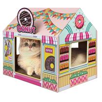 Casa e Arranhador para Gatos SEKAM - Design de Loja de Donuts em Papelão