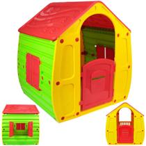 Casa Infantil de Brinquedo Plastica com Portas e Janelas Colorida Bel