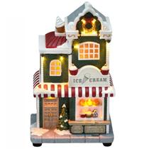 CASA NATAL 23CM MUSICAL LED:Cenário Decorativo de Resina: