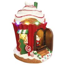 Casa Papai Noel Natal Cupcake Natalino Musica Som Led Enfeite Decoraçao Fim de Ano Comemoraçao Festa Recepçao