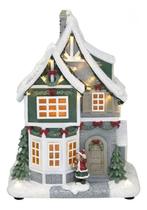 Casa Papai Noel Vila Decorada Enfeite Natalino Decorativo Com Iluminação 28cm