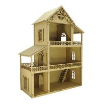 Casa Para Boneca Polly Borda Flor 59x44x19,5 Mdf Madeira