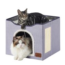 Casa para Gatos Bedsure com Arranhador - Para Gatos que Vivem em Ambientes Fechados