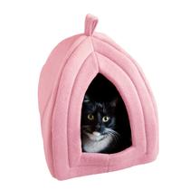 Casa para Gatos con Cama Interior y Cojín de Espuma Removible PETMAKER Rosa Casa para Gatos con Cama Interior y Cojín de Espuma Removible PETMAKER Rosa