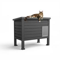 Casa para Gatos DRATO de Resina Impermeável 79x49x68 cm Preta