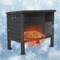 Casa para Gatos Externa DRATO Aquecida e Resistente às Intempéries em Resina Pequena
