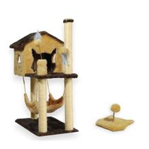Casa Para Gatos Plataformas Rede Brinquedo Poste Sisal Bolinha Mola Maluca