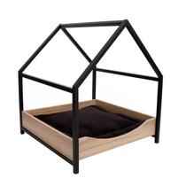 Casa Pet Cat/Dog Porte Médio-Grande Preto/Amadeirado Casa Pet Cat/Dog Porte Médio-Grande Preto/Amadeirado