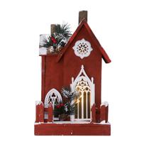 Casa Rústica Natal em Madeira Vila Natalina Led Pilha 42cm Casa Rústica Natal em Madeira Vila Natalina Led Pilha 42cm