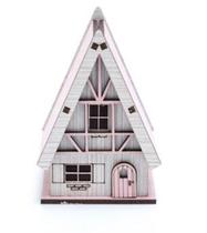 Casa Suculenta Holand S/ Var Branco e Rosa 9,5x7,5x11,5 Cm