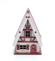 Casa Suculenta Holand S/Var Branco e Vermelh 9,5x7,5x11,5 Cm