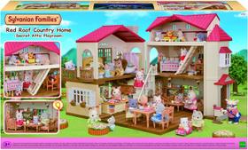 Casa telhado vermelho com luzes - sotão secreto - sylvanian families - epoch