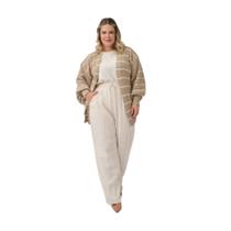 Casaco aberto Cardigan Plus Size Listrado