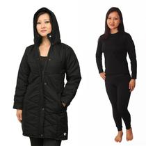Casaco Acolchoado feminino Impermeável + Calça Térmica Frio Intenso até -25 graus C Neve