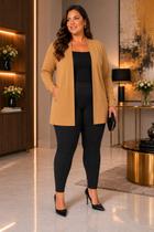 Casaco alongado plus size em moletom denim lunender 65184