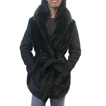 Casaco Alpelo Lã Médio com Pelo Preto 20800058 Casaco Alpelo Lã Médio com Pelo Preto 20800058
