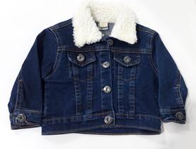 Casaco Bebê Jeans c/ Gola em Pelo Casaco Bebê Jeans c/ Gola em Pelo