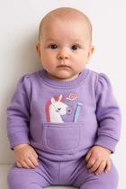 Casaco Bebê Menina em Moletom Jet Peluciado Unicórnio - Fakini