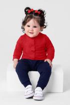 Casaco bebê unissex de cotton Brandili Baby Vermelho