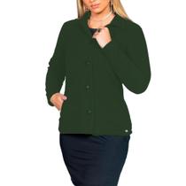 Casaco Blazer Jaqueta C/ Bolso Soft Elegante Leve Feminina - Clave de Fa