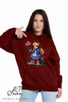 Casaco Blusa Moletom Masculino e Feminino Canguru Estampa Alice Com Bolso e Capuz Inverno Frio Rt03