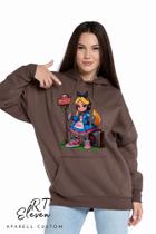 Casaco Blusa Moletom Masculino e Feminino Canguru Estampa Alice Com Bolso e Capuz Inverno Frio Rt03