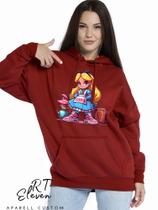 Casaco Blusa Moletom Masculino e Feminino Canguru Estampa Alice Com Bolso e Capuz Inverno Frio Rt08