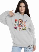 Casaco Blusa Moletom Masculino e Feminino Canguru Estampa Fada Com Bolso e Capuz Inverno Frio Ref 03