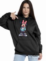 Casaco Blusa Moletom Masculino e Feminino Canguru Estampa Minnie Com Bolso e Capuz Inverno Frio 02