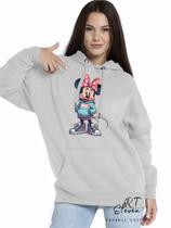 Casaco Blusa Moletom Masculino e Feminino Canguru Estampa Minnie Com Bolso e Capuz Inverno Frio 02