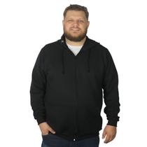 Casaco Blusa Moletom Plus Size Masculino Peluciado Com Zíper E Capuz Jaqueta