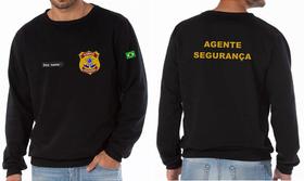 Casaco Blusão Peluciado AGENTE SEGURANÇA Bordado - Moletom Flanelado Confortável