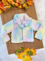 Casaco Bolero Infantil Colorido de Lã Teddy Forrado para Inverno Casaco Bolero Infantil Colorido de Lã Teddy Forrado para Inverno