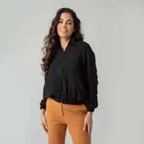 Casaco bomber crepe heavy flow