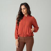 Casaco bomber crepe heavy flow