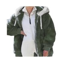 Casaco Cardigã Feminino Grosso Com Capuz E Zíper, Manga Longa, Quente, Casual, Moda Outono Inverno