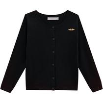 Casaco Cardigã Tricot Infantil Menina Preto Milon Casaco Cardigã Tricot Infantil Menina Preto Milon