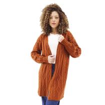 Casaco Cardigan Dinha Tricot Tranca Manga Bufante - 517