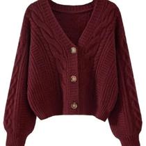 Casaco Cardigan Feminino de Inverno - Modelo Vintage Solto e Casual Casaco Cardigan Feminino de Inverno - Modelo Vintage Solto e Casual