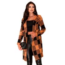 Casaco Cardigan Feminino Kimono Trico Xadrez Sueter Grosso Modal Mulher Moda Frio Maravilhoso Colorido Estiloso Basico Casaco Cardigan Feminino Kimono Trico Xadrez Sueter Grosso Modal Mulher Moda Frio Maravilhoso Colorido Estiloso Basico